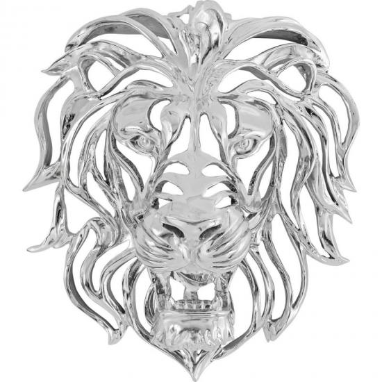 Agrandir - Décorations murales tête de Lion argenté