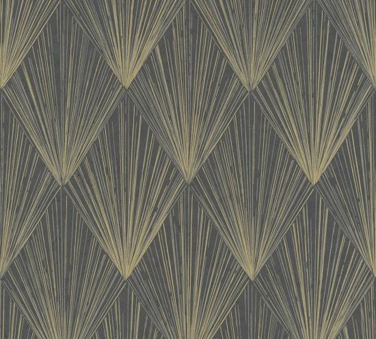 Agrandir - Papier peint géométrique doré et argenté sur fond gris 37864-4_1