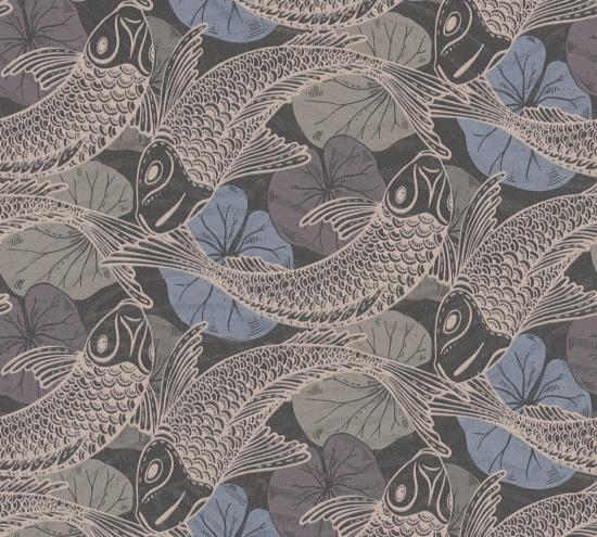 Agrandir - Papier peint motif poissons sur nénuphars 37859-4_1